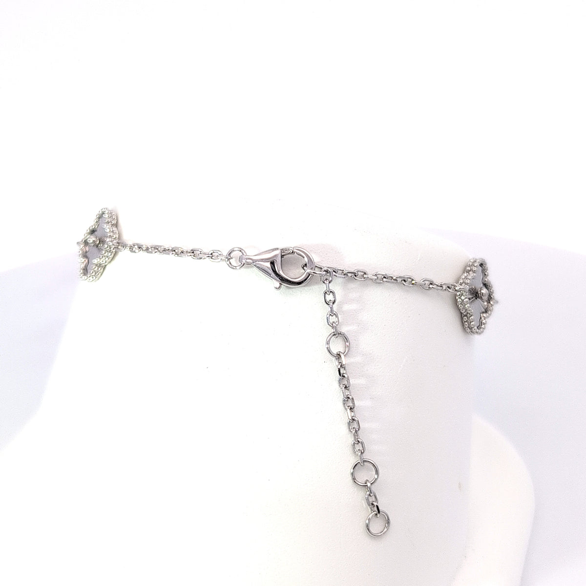 Sterling Silver 10 mm fluted Beaded outline Bracelet