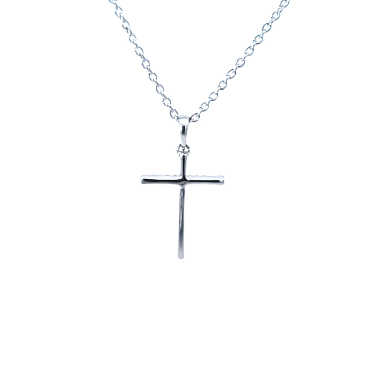 Sterling Silver Diamond Cross Necklace