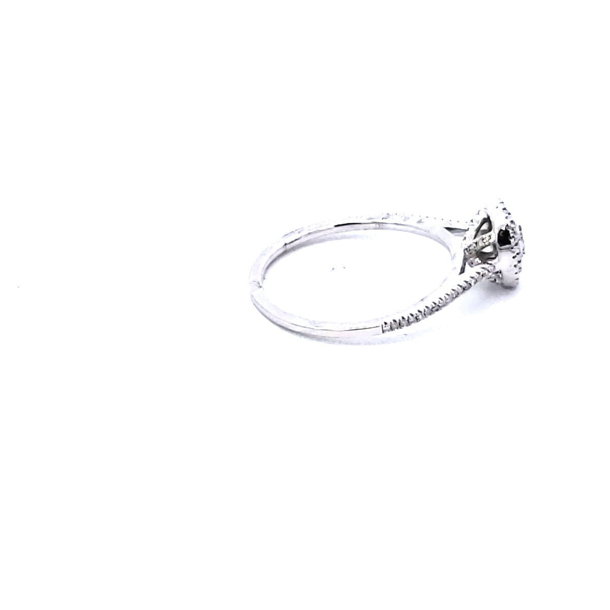 Sterling Silver, Double Frame Oval Diamond Ring - (97 Stones)