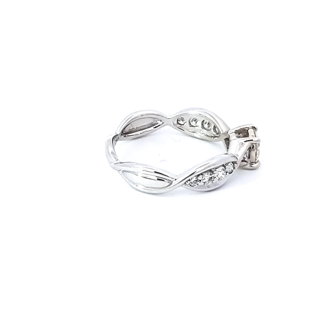 White Gold Round Diamond Engagement Rings
