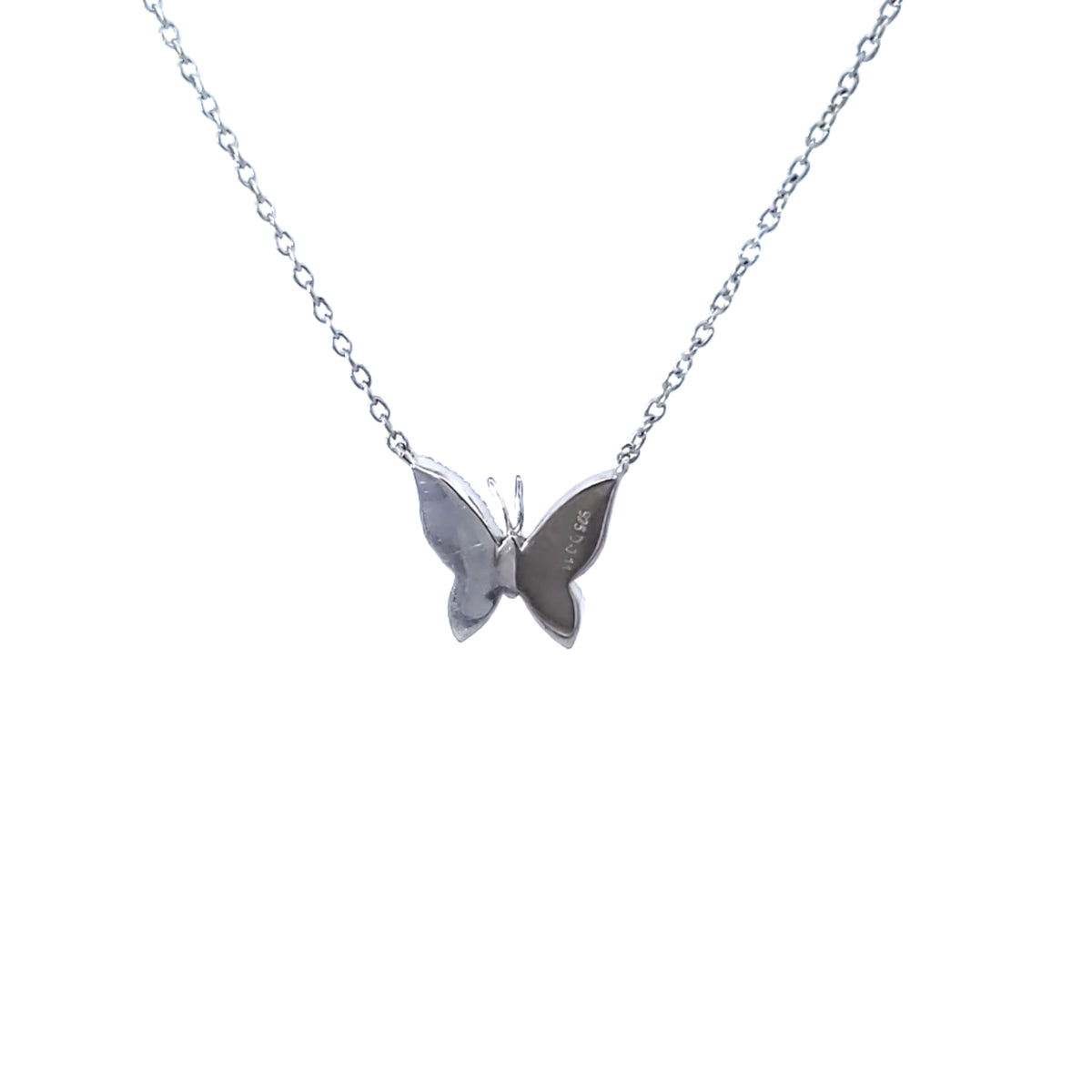 Sterling Silver Diamond Butterfly Necklace