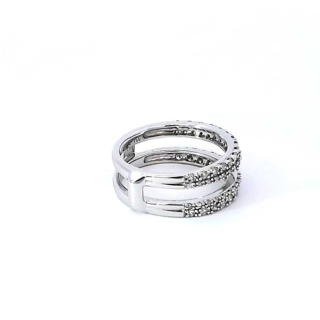 Paved Diamond Guard/Wrap Ring