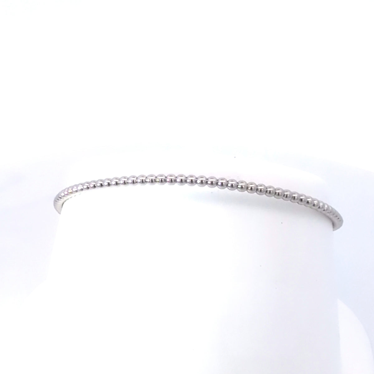 Sterling Silver Double Round Cubic Zirconia beaded Bandge Bracelet