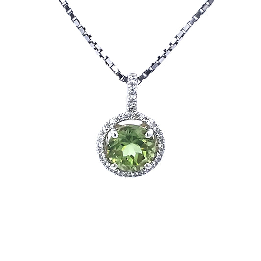 Halo Peridot Pendant