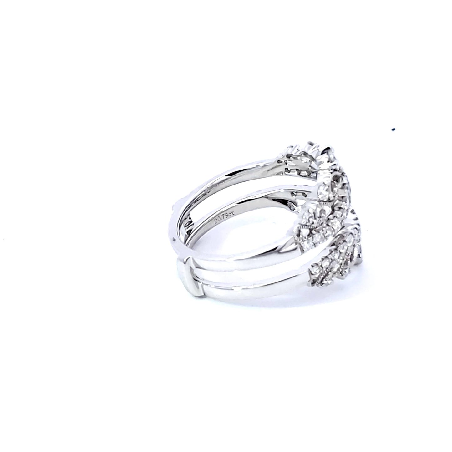 White Gold Victorian Crown Style Diamond Ring Guard