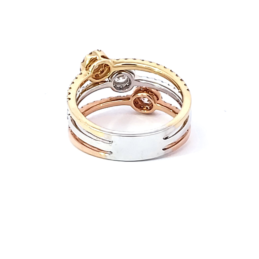 Triple Halo Diamond Fashion Ring