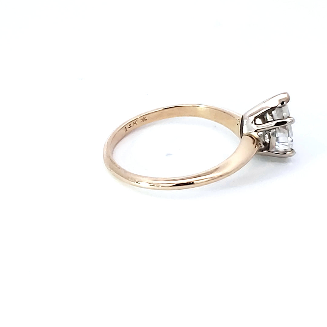 1 ct Pear Shape  Moissanite Tiffany Engagement Ring